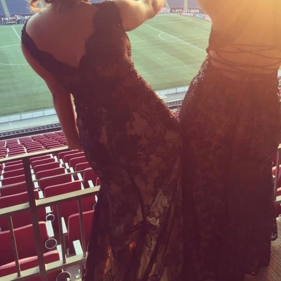 Black Laced Prom Dress - Picture 2 of 6